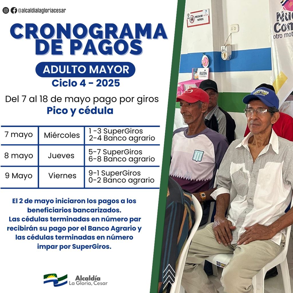 ¡Inician pagos del programa Colombia Mayor desde el 2 de mayo y estarán disponibles hasta el 19 de mayo!